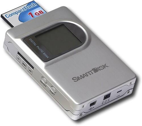 Angle Standard. SmartDisk - PhotoBank 40GB External USB 2.0 Hard Drive for Flash Memory Cards.