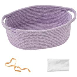 Paradigms Interiors - Gift Basket With Wrap Bag And Ribbon Empty Small Woven For Cute Decorative Organizer Showers Raffle Thanksg - Purple-1 Pack