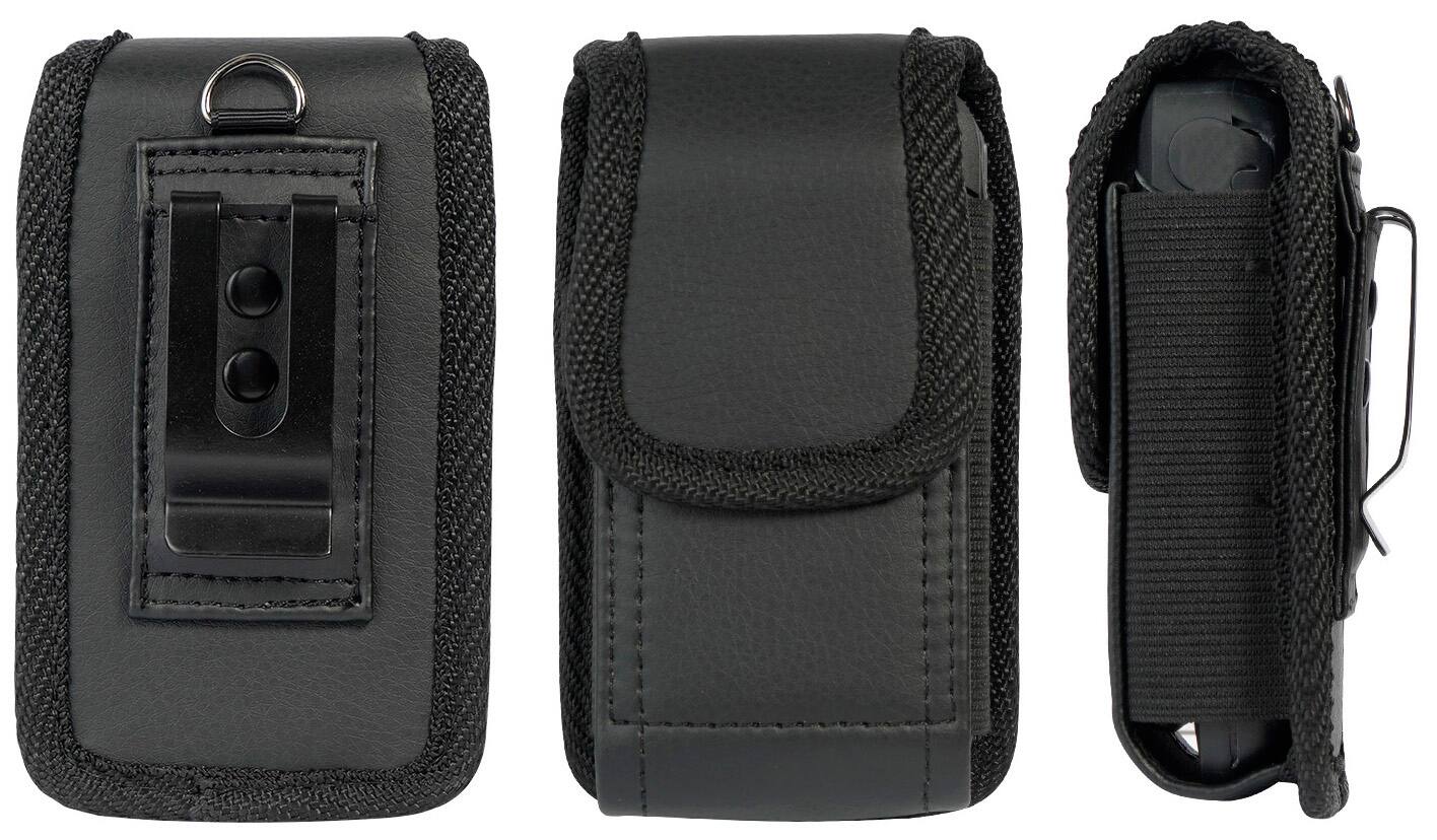 Alt View 4. Nakedcellphone - Pouch Case with Belt Clip, Universal for Thick Flip Phones - Black.