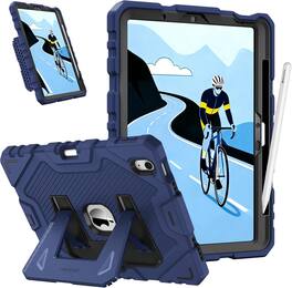 Fintie - Case for iPad Air 11-inch M4/M3/M2 (2026/2025/2024)/iPad Air 5th/4th Gen 10.9" Rugged Cover Built-in Kickstand - Navy Blue