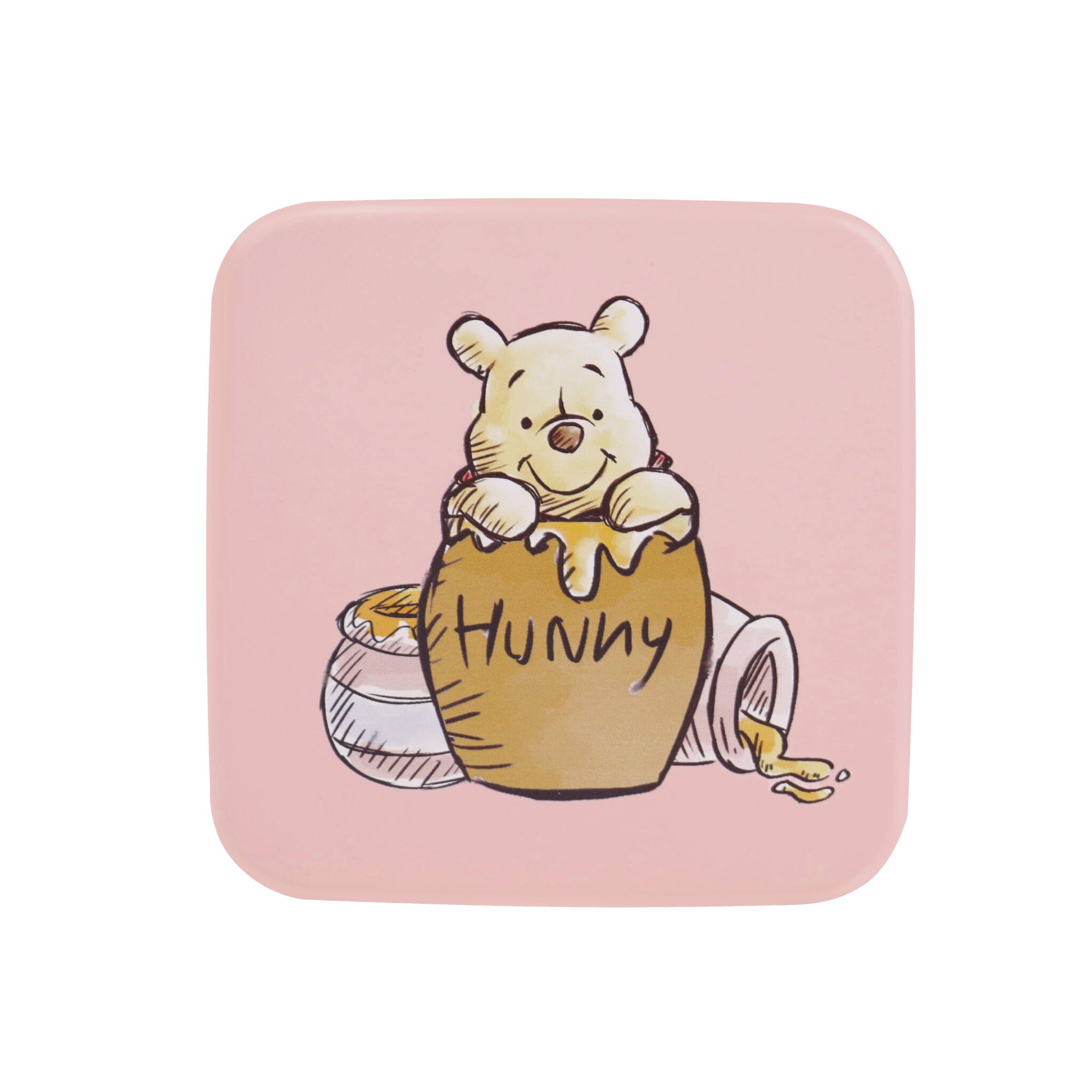 Front. Impressions Vanity Co. - Winnie the Pooh™ "Hunny" LED Compact Mirror - Pink.