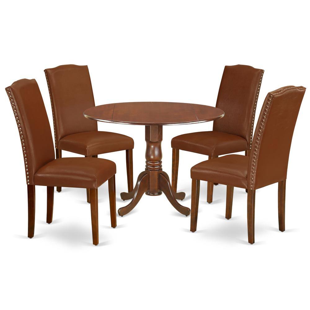 Back. East West Furniture - Dining Room Set Mahogany - Brown.