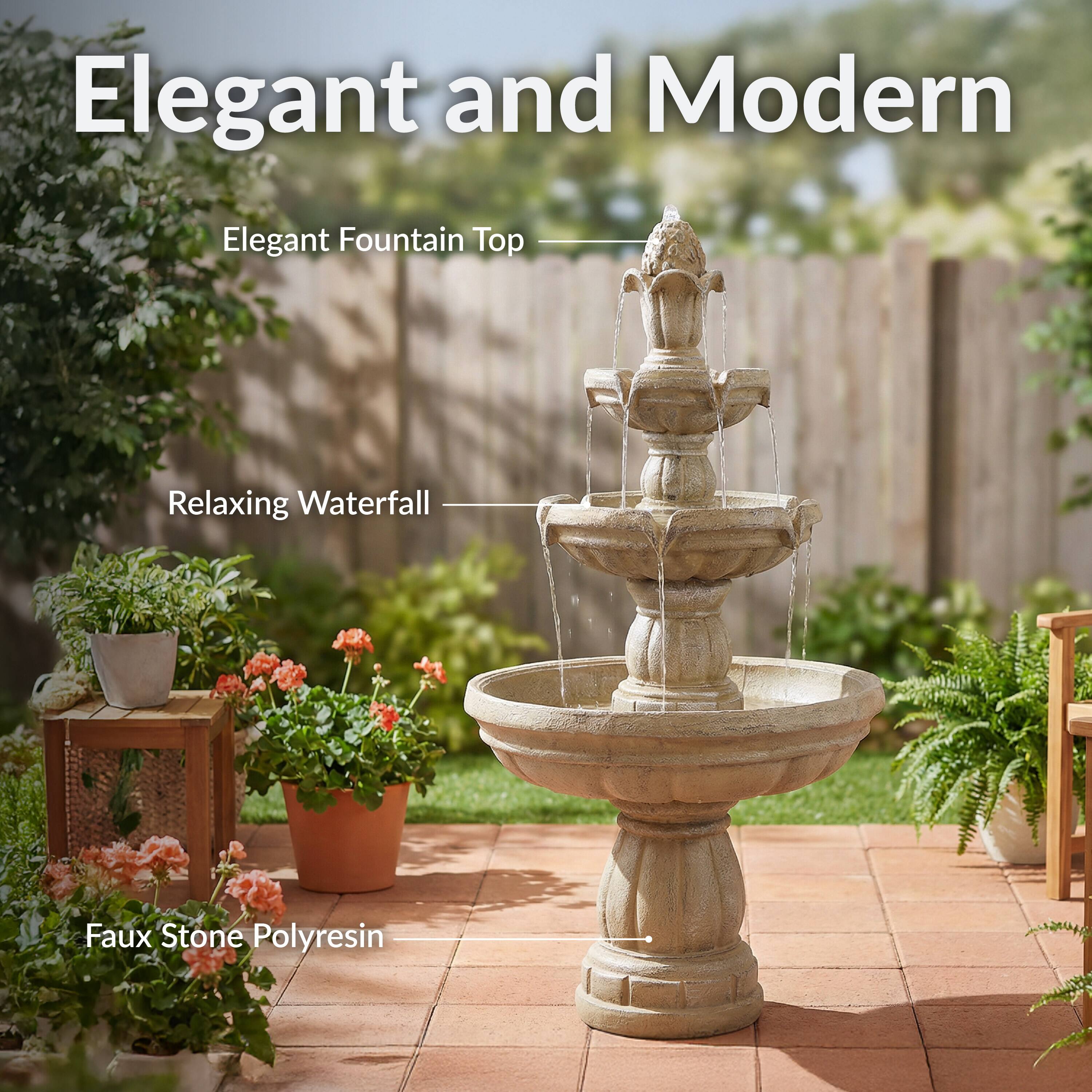 Elegant and Modern

Elegant Fountain Top

Relaxing Waterfall

Faux Stone Polyresin