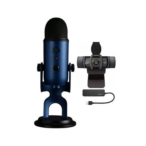 Angle. Logitech - Blue Microphone Yeti USB Microphone (Midnight) with C920S 1080p Webcam Bundle.