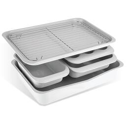Gotham Steel - 6 Piece Nonstick Ceramic Stackable Bakeware Set - White