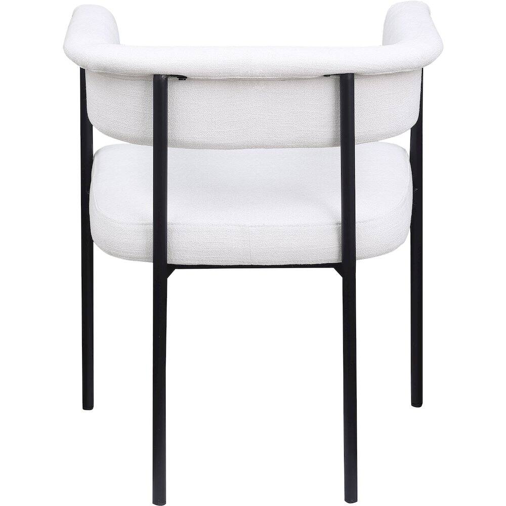 Alt View 3. Meridian Furniture - Malin Cream Linen Textured Fabric Dining Chair, Set of 2 - Beige.