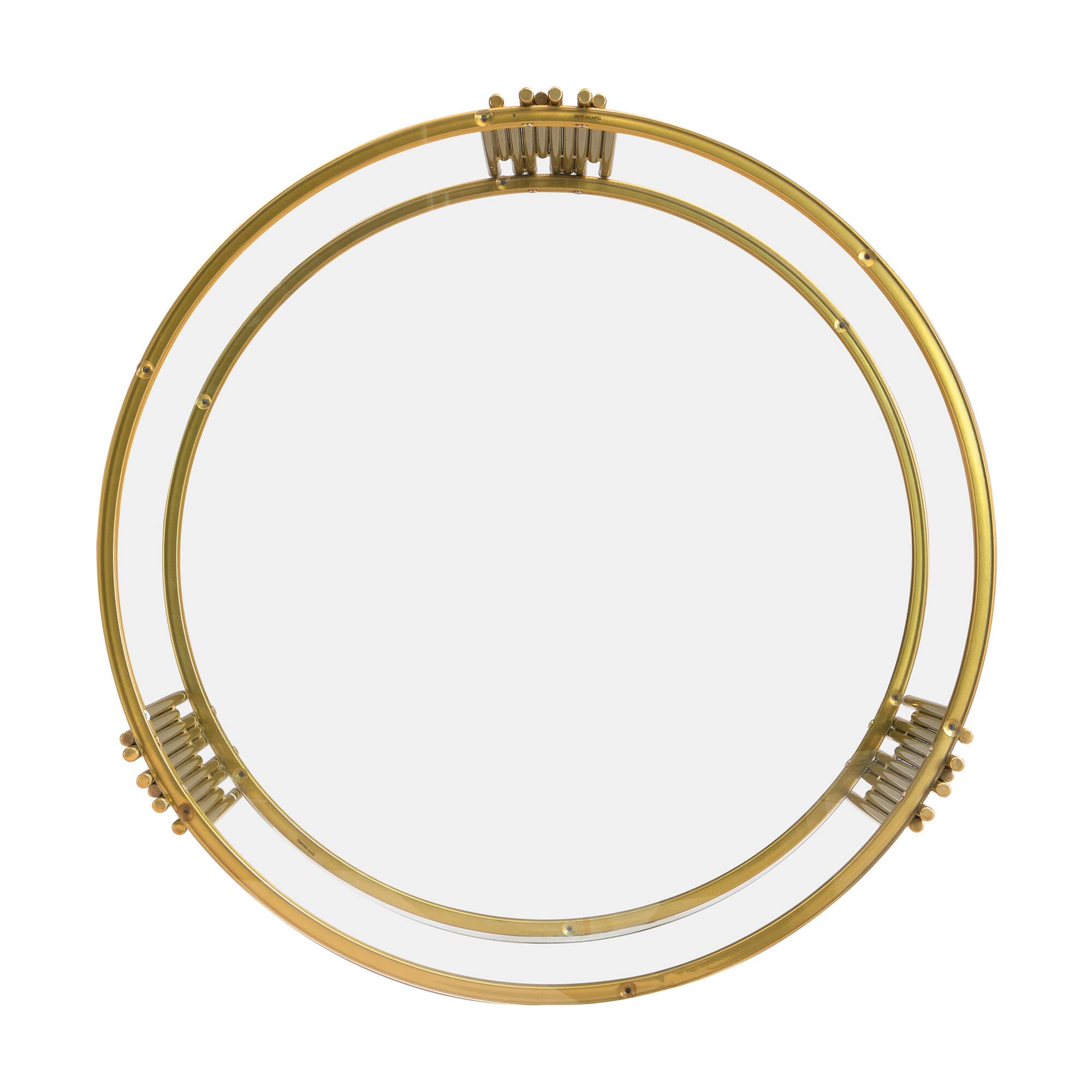 Alt View 5. GOODSILO - Contemporary Glass Coffee Table with Asymmetrical Metal Base and Lower Shelf - Transparent.