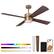 Front. Parrot Uncle - 52-Inch RGB Smart Ceiling Fan with Lights – Modern, Dimmable, Reversible DC Motor & App Control - Antique Gold.