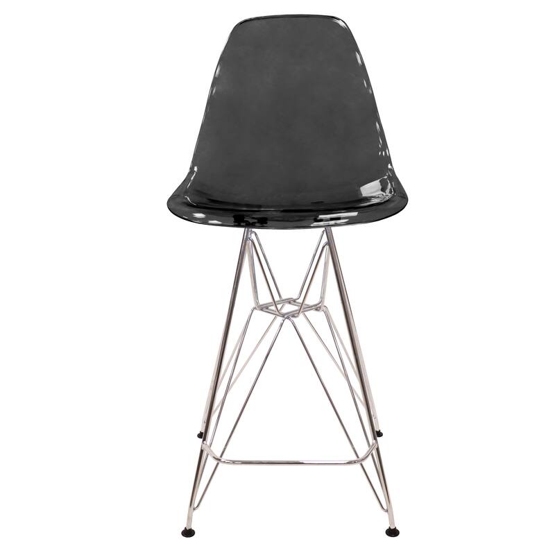 LeisureMod Cresco Modern Acrylic Barstool, Clear Swivel Counter Height ...