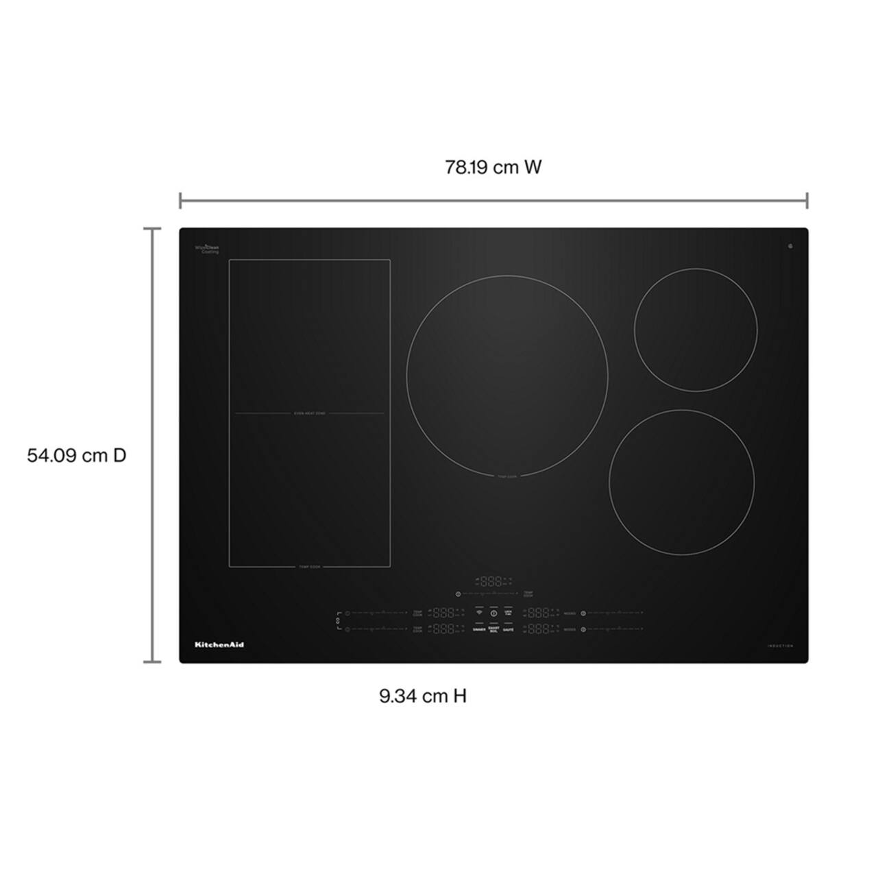 78.19 cm W  
54.09 cm D  
9.34 cm H  

KitchenAid