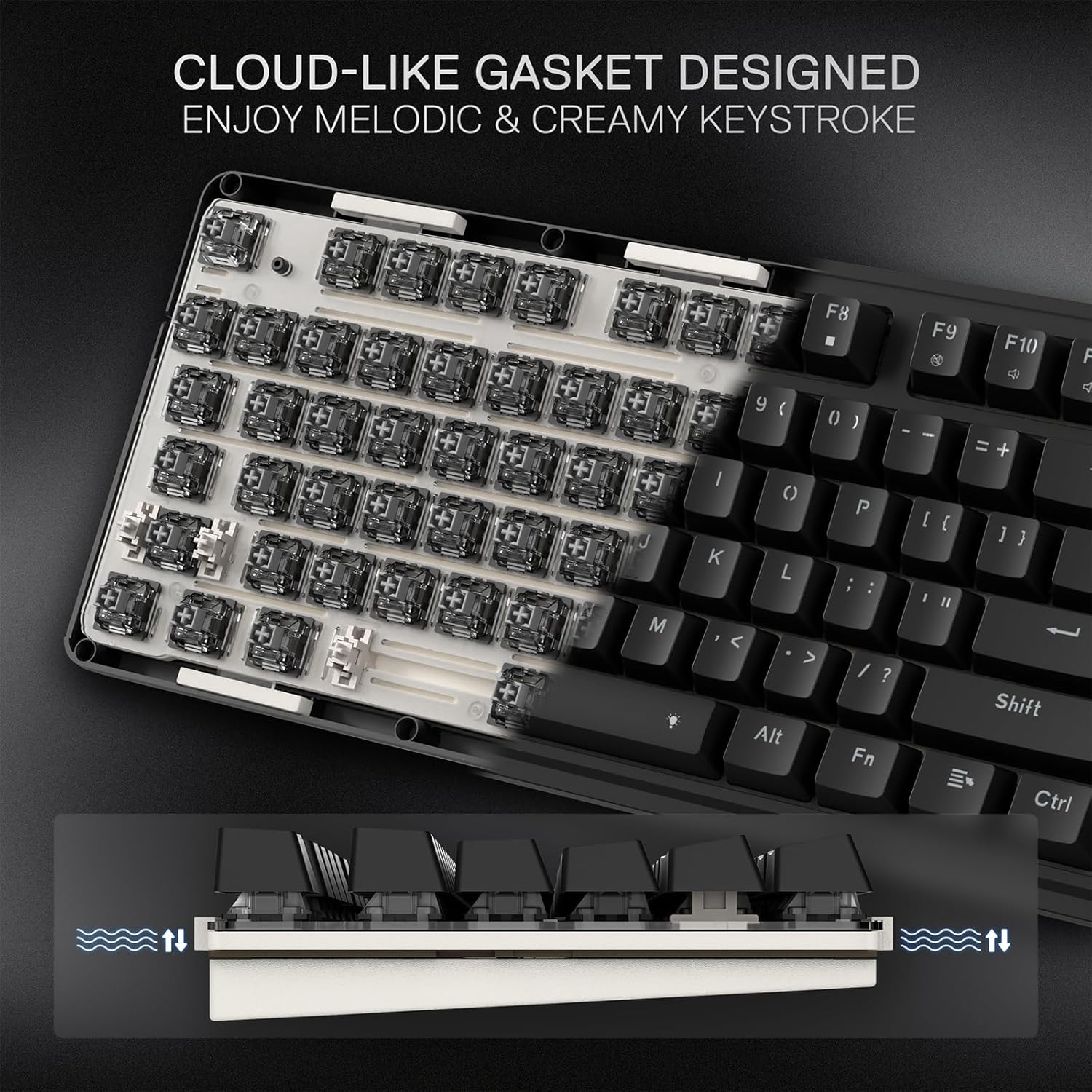 CLOUD-LIKE GASKET DESIGNED  
ENJOY MELODIC & CREAMY KEYSTROKE