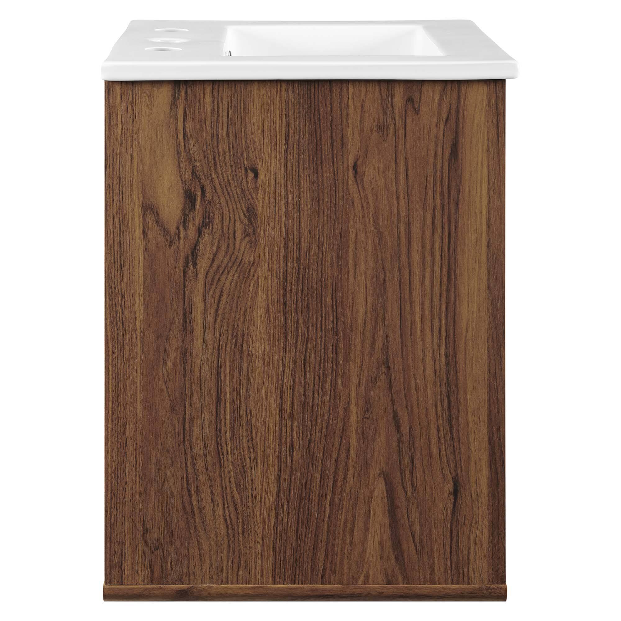 Alt View 1. Modway - Transmit Wall-Mount Bathroom Vanity Basin Included - Walnut White.