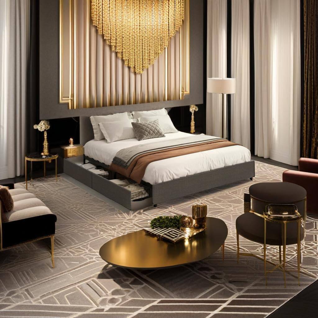 Alt View 1. Babevy - King/Queen/Full Size Bed Frame with 4 Storage Drawers, Platform Bed Frame with Mattress Foundation - Dark Gray.