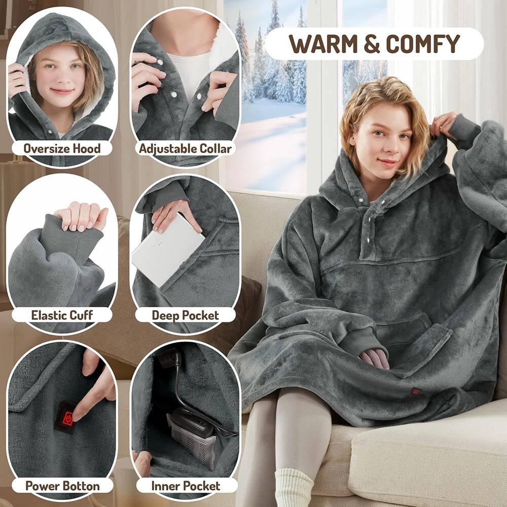 WARM & COMFY

- Oversize Hood
- Adjustable Collar
- Elastic Cuff
- Deep Pocket
- Power Button
- Inner Pocket