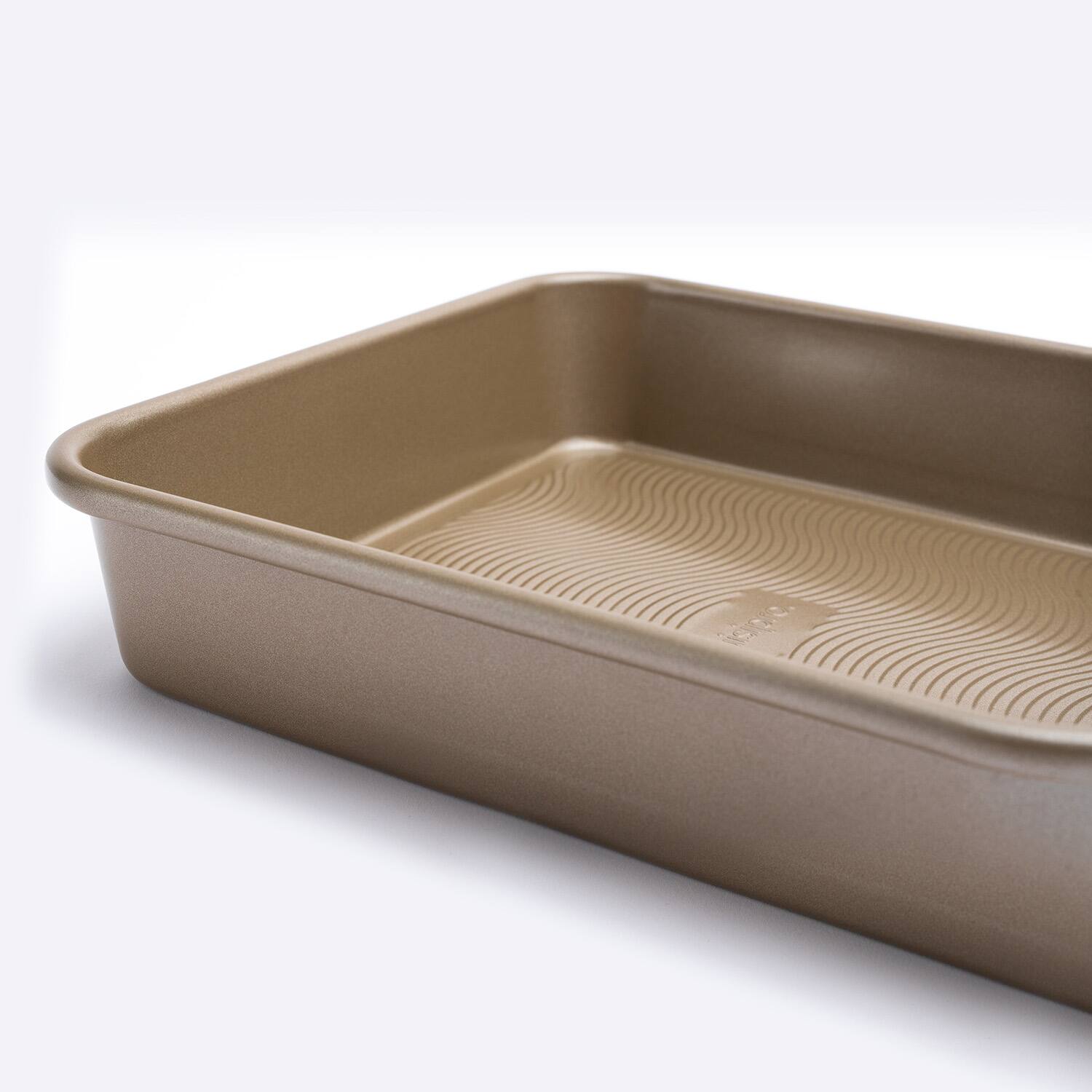 Alt View 2. Cuisipro - 13.5 x 9.5-Inch Rectangular Steel Nonstick Roasting Pan - Brown.