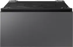 Samsung - Bespoke AI All-in-One Washer/Dryer Laundry Pedestal with Storage Drawer - Dark Steel - Front_Zoom