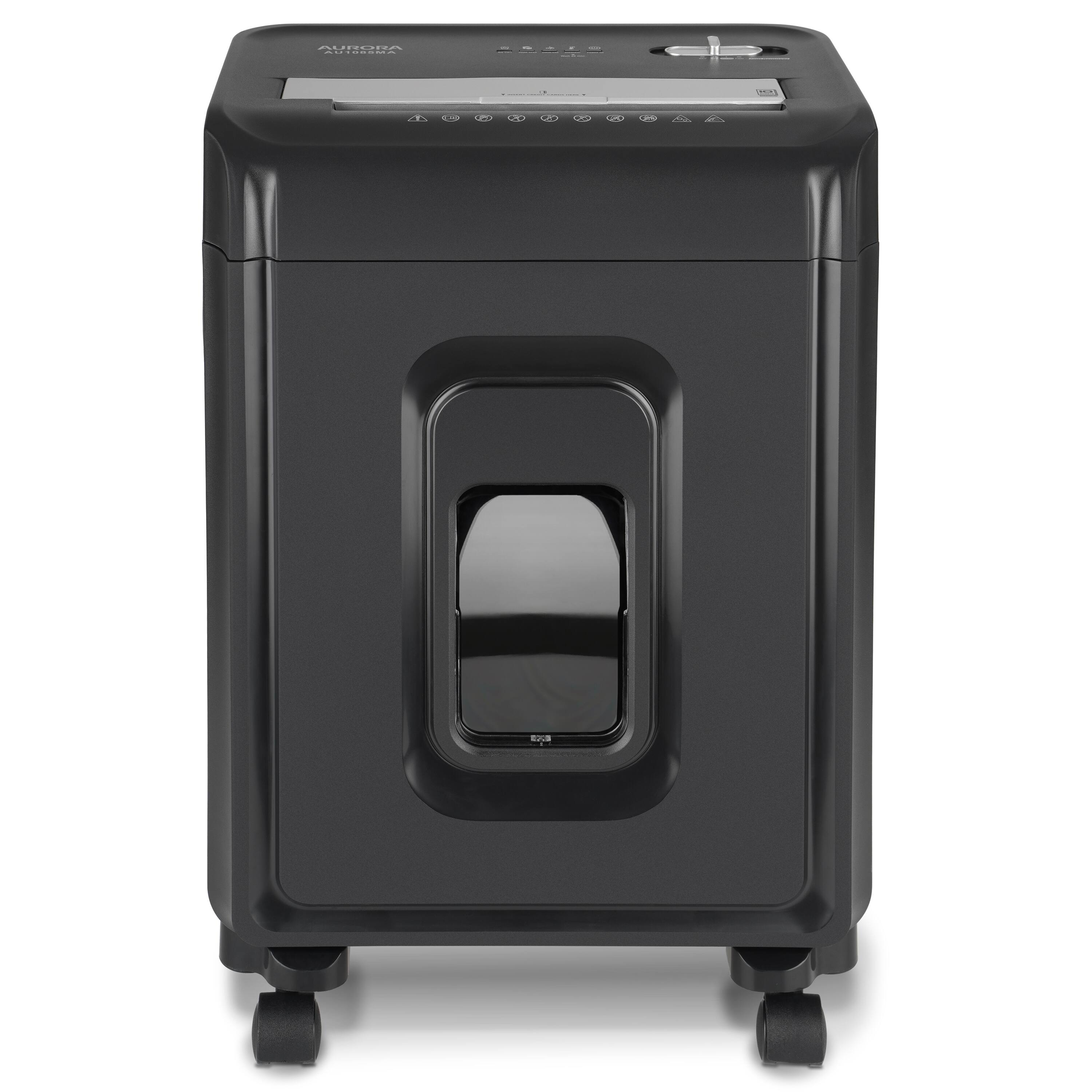Aurora - AU1085MA High-Security 10-Sheet Micro-Cut Paper Shredder | 4-Gallon Pullout Wastebasket | 20 min Run Time - Black