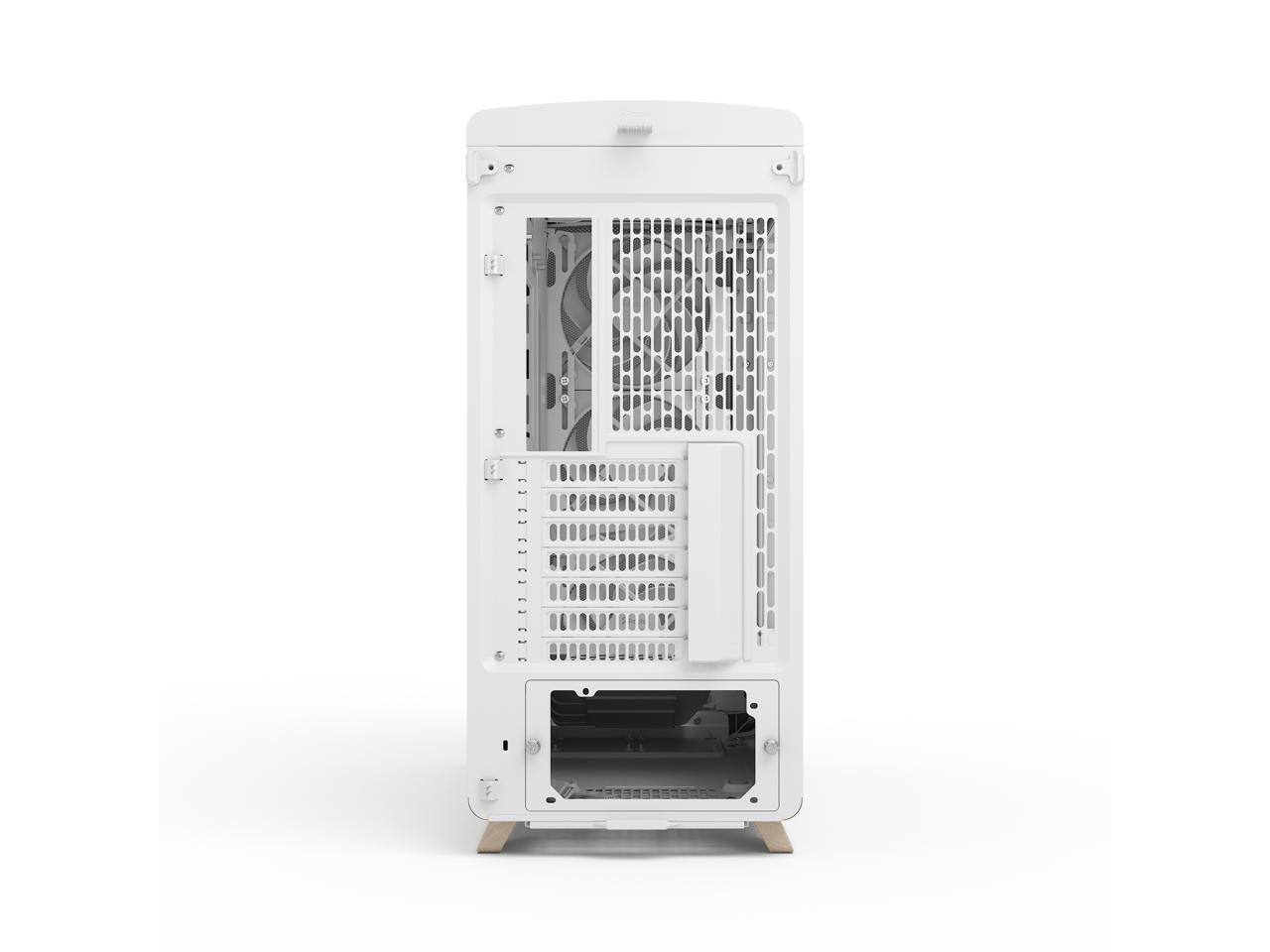 Alt View 9. Fractal Design - Fractal Design Summit Chalk White TG Light Oak PC Case - Tempered Glass, 3 Momentum 14 Fans, ATX/E-ATX/mATX/ITX Support - Chalk White.