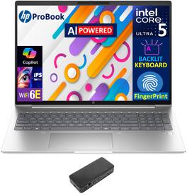 HP - Probook 460 Laptop 16.0 WUXGA (Intel Ultra 5 125U, 32GB DDR5, 2TB PCIe SSD, Intel Graphics, Win 11 Pro) - Silver