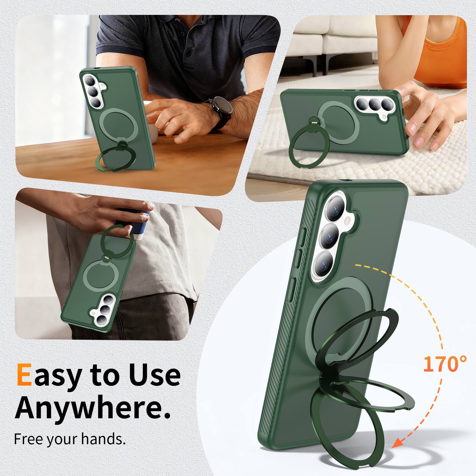 Easy to Use Anywhere.  
Free your hands.  
170°