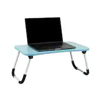 Mind Reader - Lap Desk Laptop Stand, Bed Tray, Folding Legs, Couch Table, Portable, MDF , 23.25"L x 13.75"W x 10.5"H - Blue - Front_Zoom