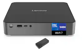 Lenovo - IdeaCentre Mini Desktop (Intel Core 7 240H, 16GB DDR5, 512GB PCIe SSD, Intel Graphics, Win 11 Pro) - Luna Grey