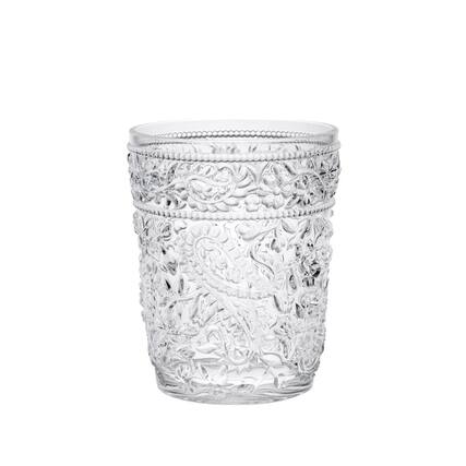 Front. APRILSOUL - Paisley Acrylic Glasses Set of 4 DOF Plastic BPA Free Cocktail Drinkware Water Glasses - white.