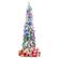 Alt View 19. Costway - 5 FT Pre-Lit Slim Christmas Tree Flocked Xmas Decoration 11 Modes 150 LED Lights - Green /White.