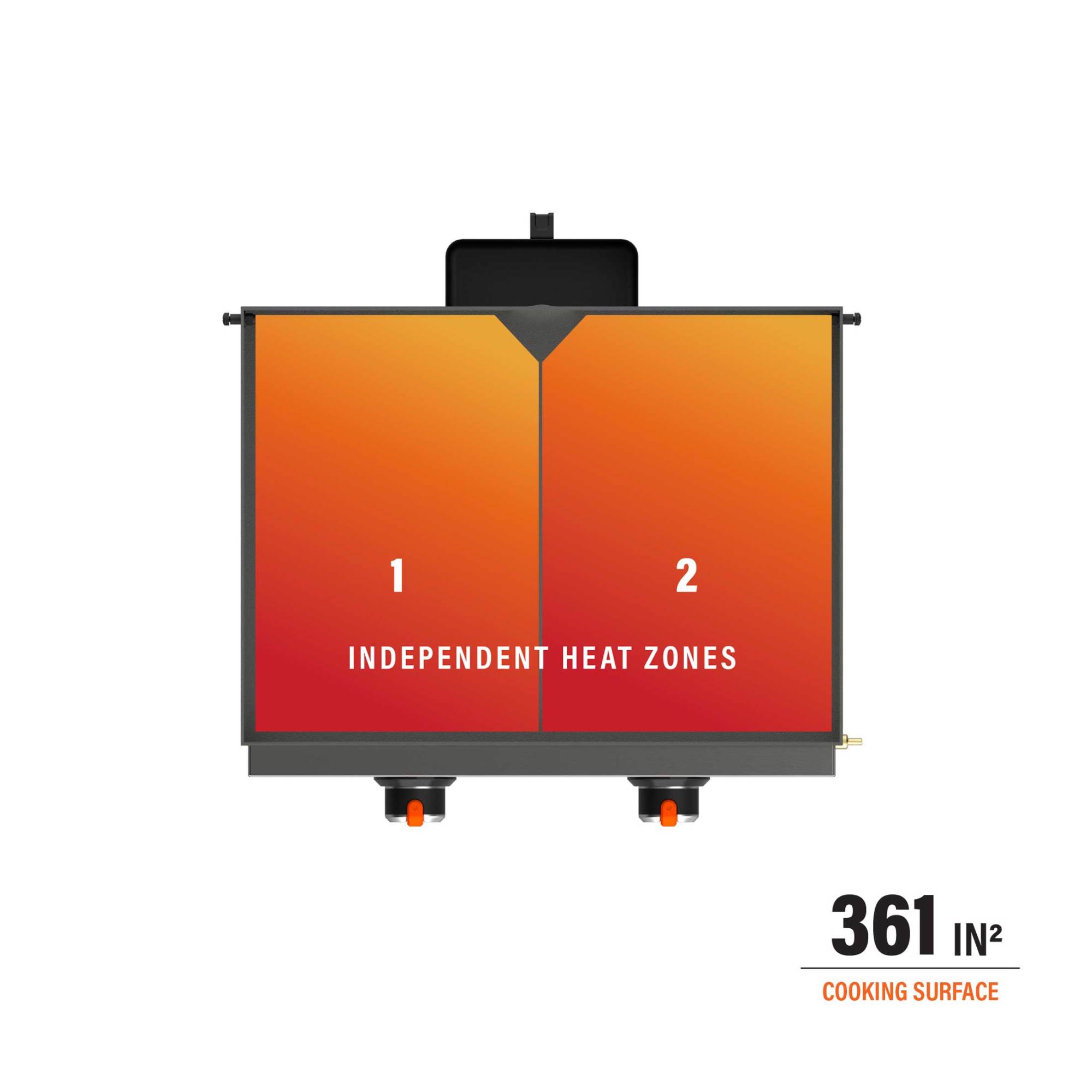 Alt View 13. Blackstone - Original 22-in. Countertop Outdoor Griddle with Hood and Omnivore Plate - Black.