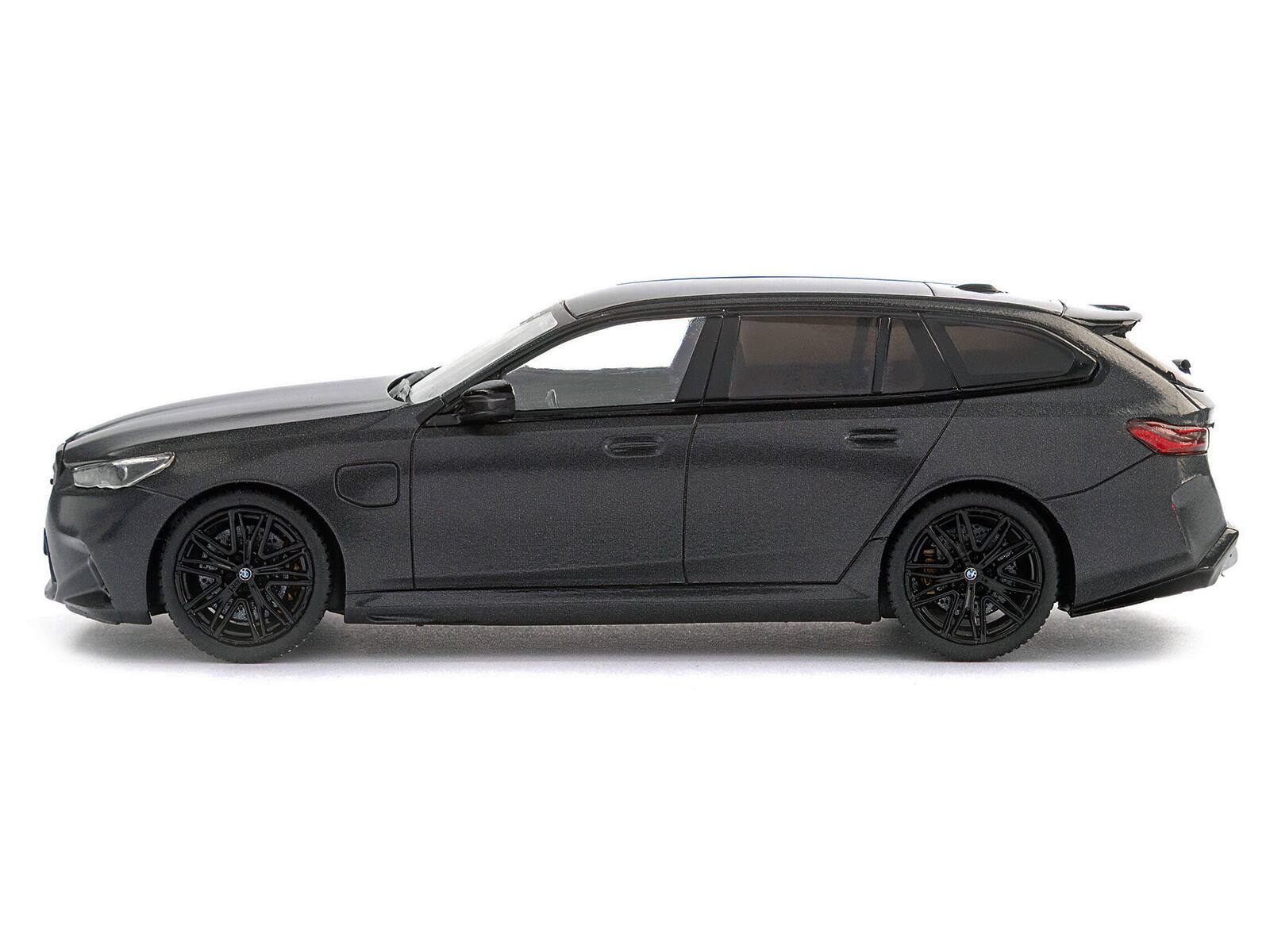 Alt View 1. Solido - 2024 BMW M5 Touring Frozen Deep Gray Metallic with Black Top 1/43 Diecast Model Car by Solido.