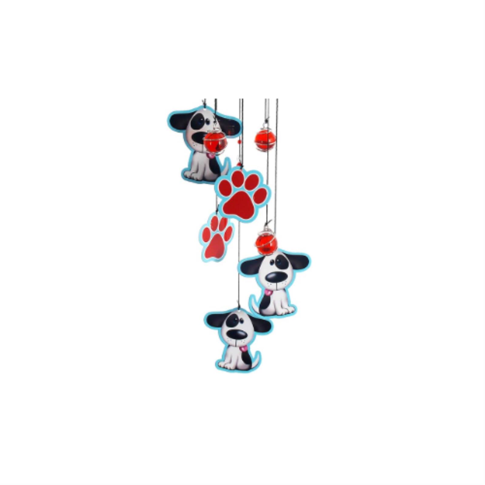 Back. Spoontiques - Puppy Dog and Paw Prints Metal Wind Chime Outdoor Garden Décor Backyard and Patio Decoration 17 inch.