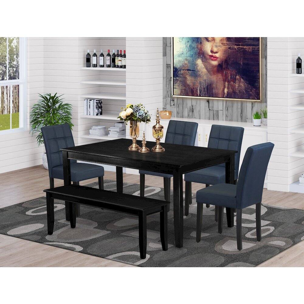 Alt View 9. East West Furniture - 6 Piece Dining Table Set consists A Kitchen Table - Black.
