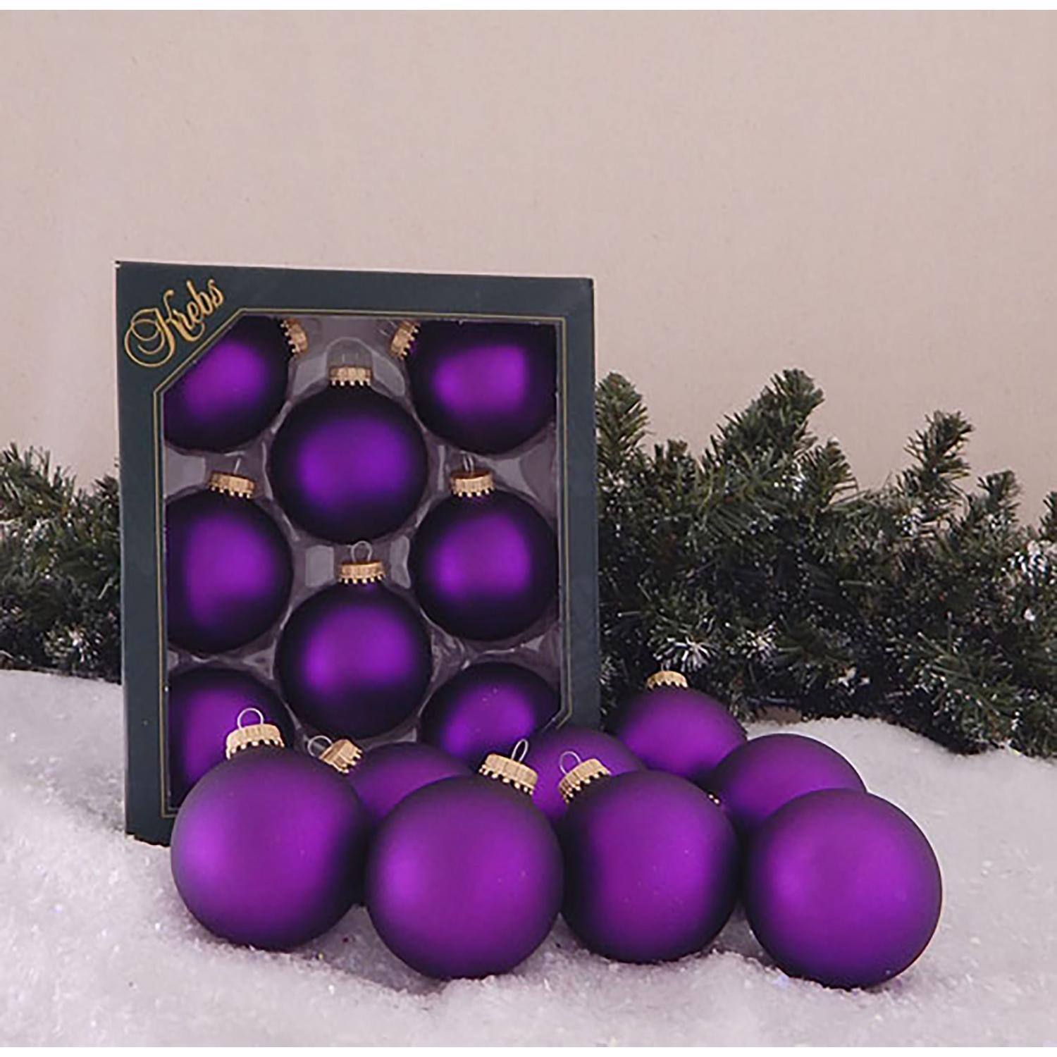 Angle. Krebs - Christmas by Krebs Purple Magic Velvet Ball Ornament 2-5/8 in. (Case of 12) - Purple.