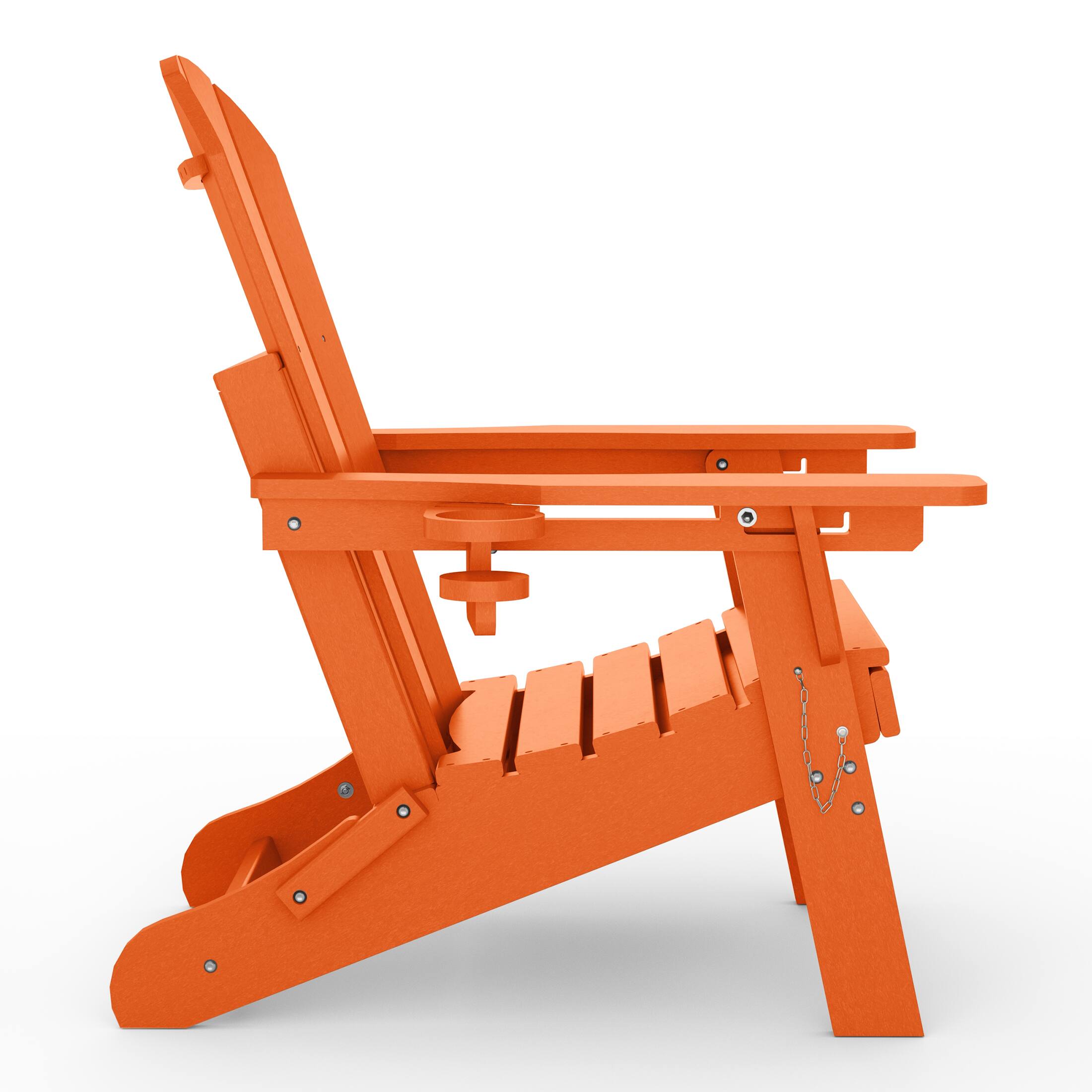 Left. WestinTrends - WestinTrends Malibu Folding Adjustable Adirondack Chair with Retractable Ottoman and Cup Holder - Orange.