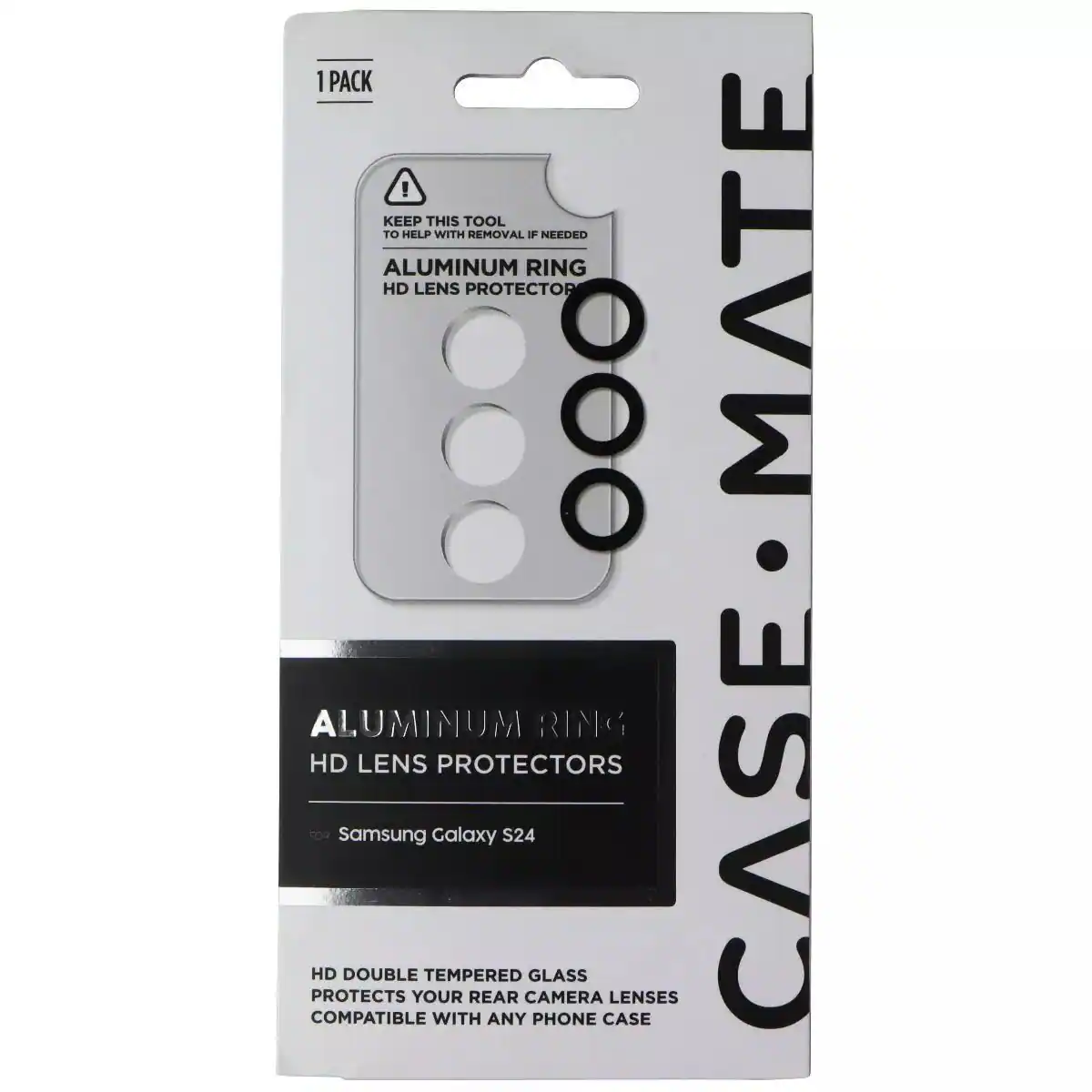 Case-Mate - Aluminum Ring HD Lens Protectors for Samsung Galaxy S24 - Black