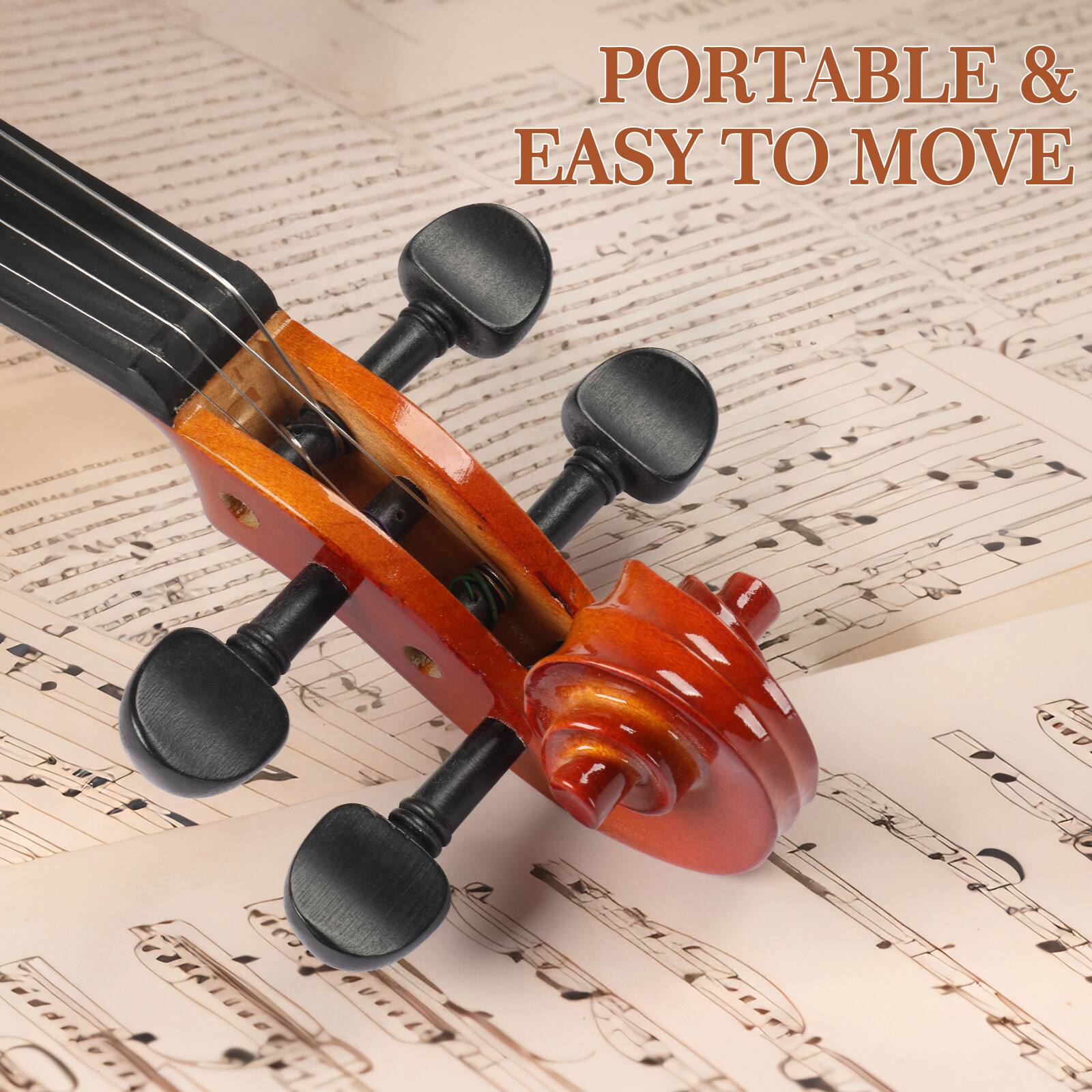 Alt View 1. Winado - 4/4 Natural Maple Wood Acoustic Violin Fiddle Set Row Rosin Gift.