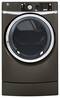GE - RightHeight 8.1 Cu. Ft. 12-Cycle Electric Dryer with Steam - Metallic Carbon-Front_Standard