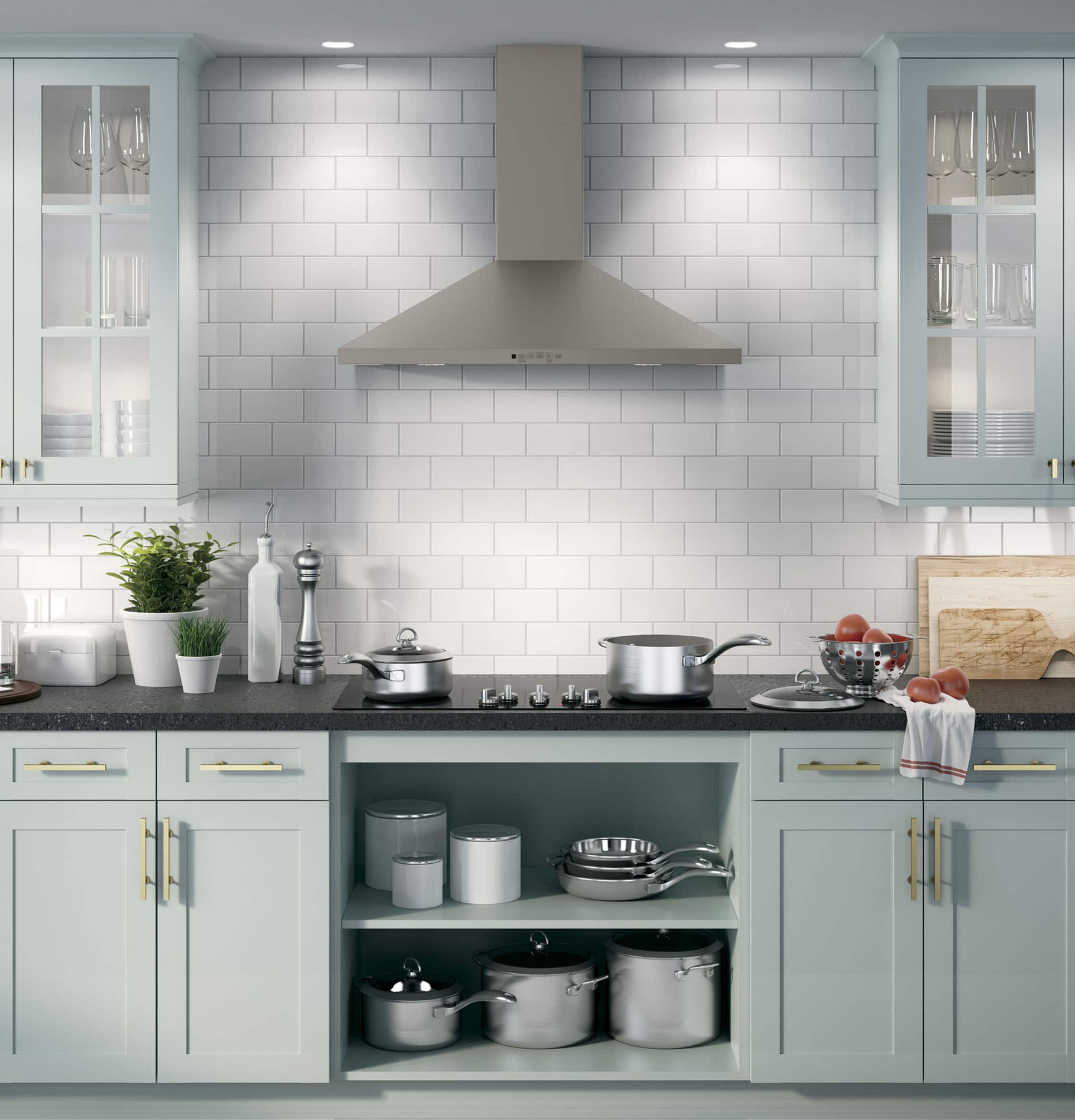 Alt View 11. GE - 36" Convertible Range Hood - Slate.