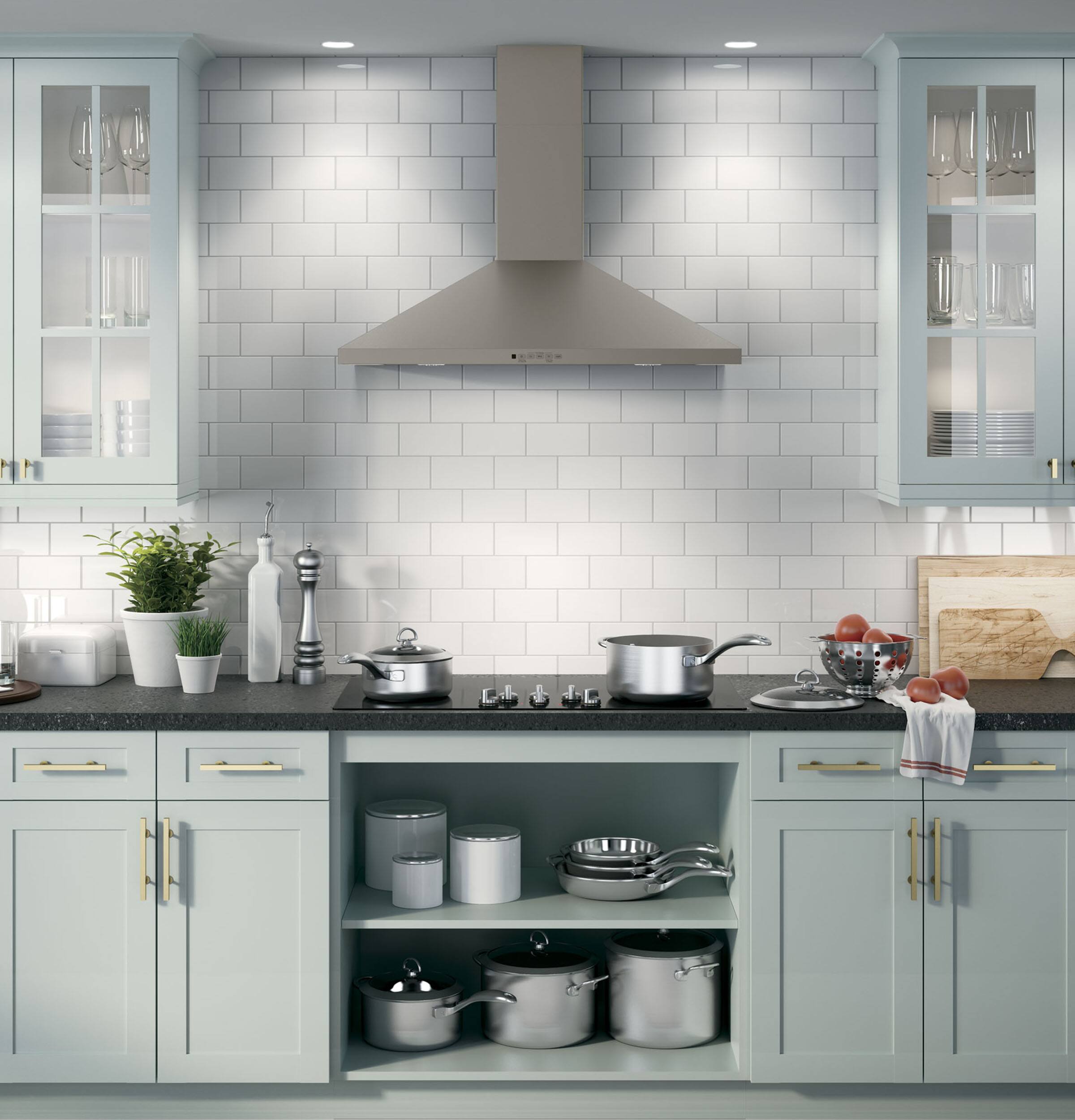 Alt View 11. GE - 36" Convertible Range Hood - Slate.