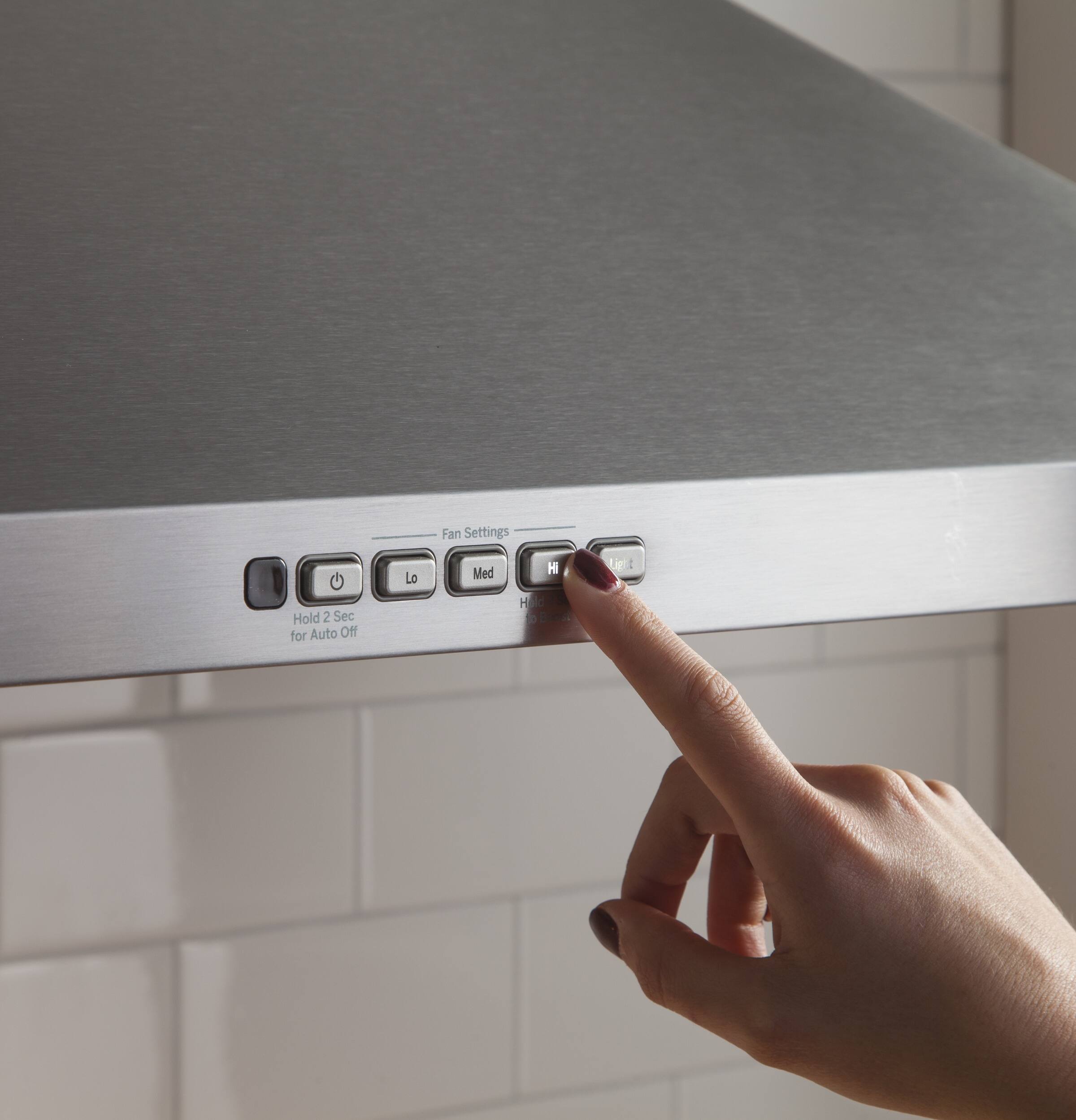 Alt View 12. GE - 36" Convertible Range Hood - Stainless steel.