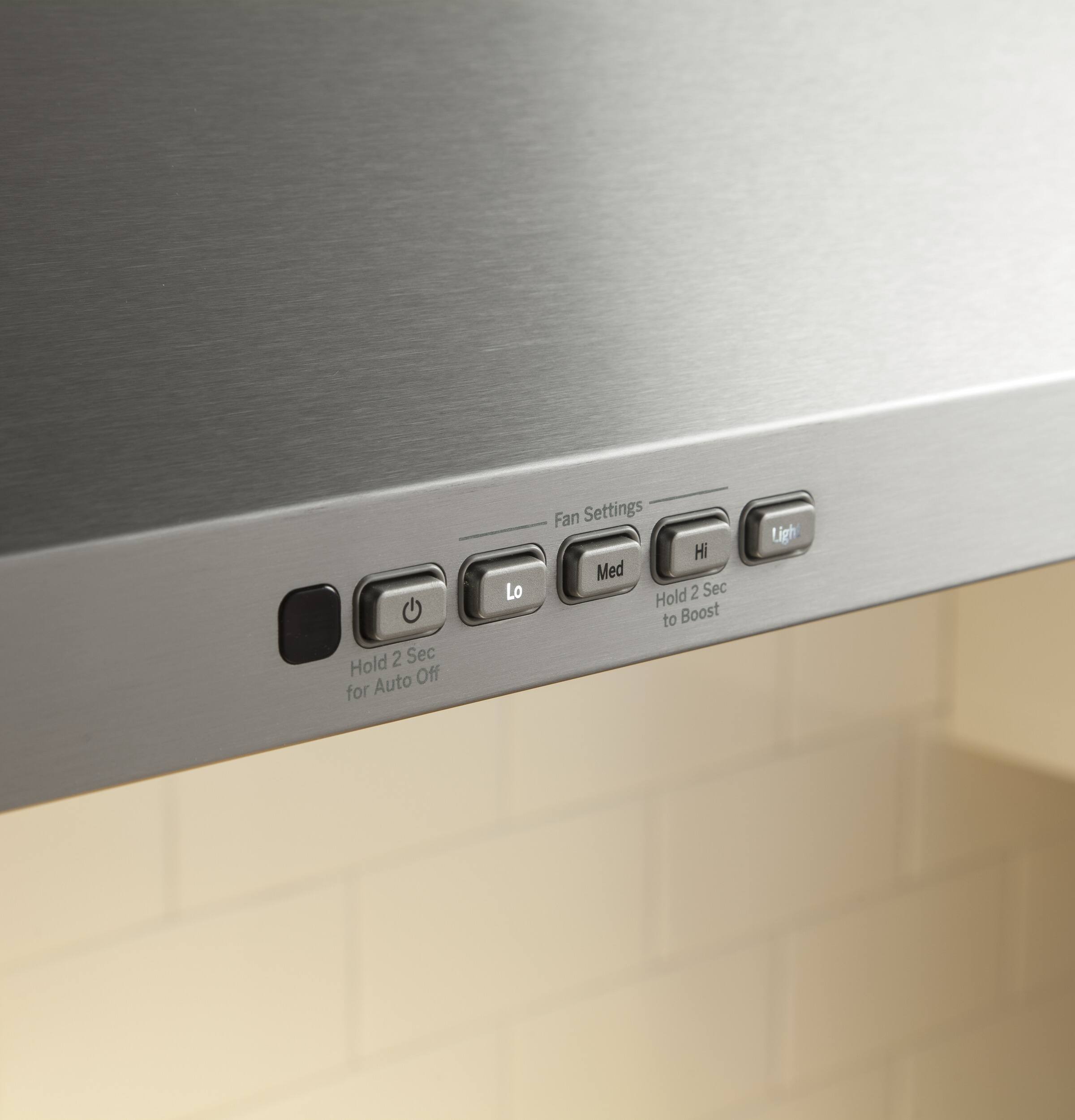 Alt View 13. GE - 36" Convertible Range Hood - Stainless steel.