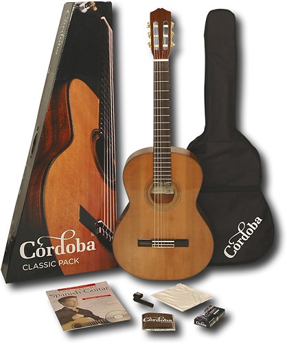  Cordoba - CP110 6-String Classical Full-Size Acoustic Nylon String Guitar Pack - Natural