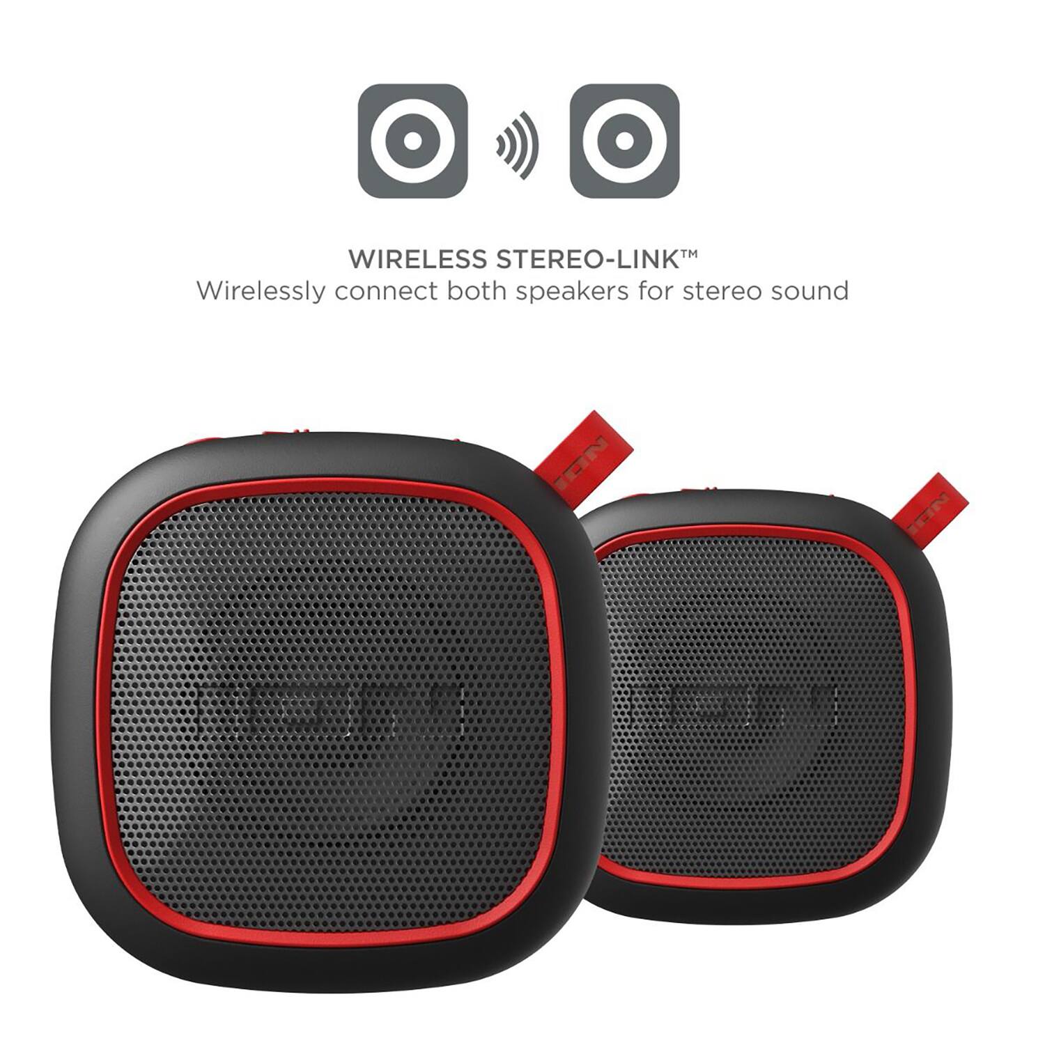 WIRELESS STEREO-LINK™  
Wirelessly connect both speakers for stereo sound