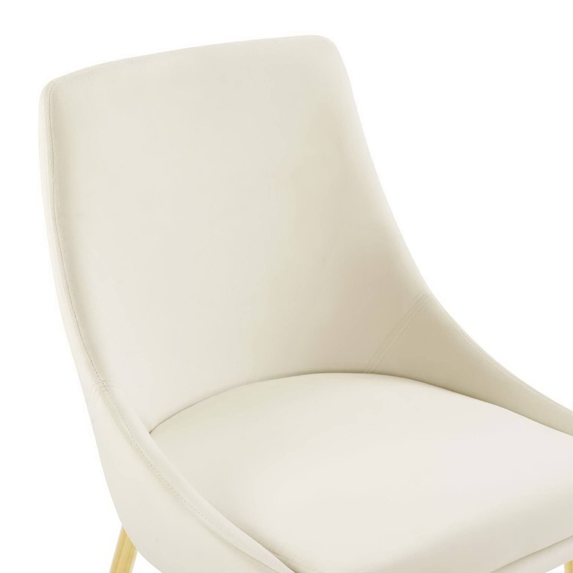 Alt View 6. Modway - Viscount Performance Velvet Dining Chairs Set of 2 by Modway - Gold Ivory.