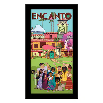 Front. Disney - Disney Encanto Group 10 x 18 Inch Framed MDF Wall Art - Multi-Color.