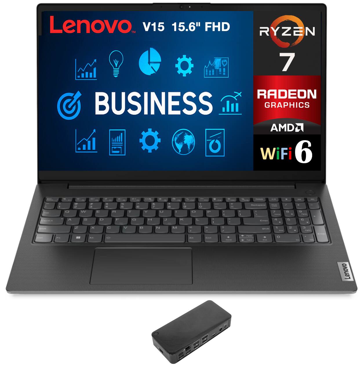 Lenovo V15 15.6" FHD  
Ryzen 7  
Radeon Graphics  
AMD  
WiFi 6