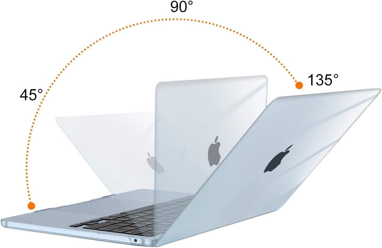 Alt View 1. mosiso - Laptop Case for MacBook Air 13 inch Case M5 A3449 M4 A3240 M3 A3113 M2 A2681 2022-2026 - Crystal Sky Blue.