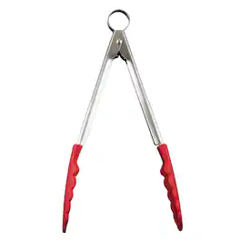 Cuisipro - 9.5 Inch Silicone Locking Tongs - Red