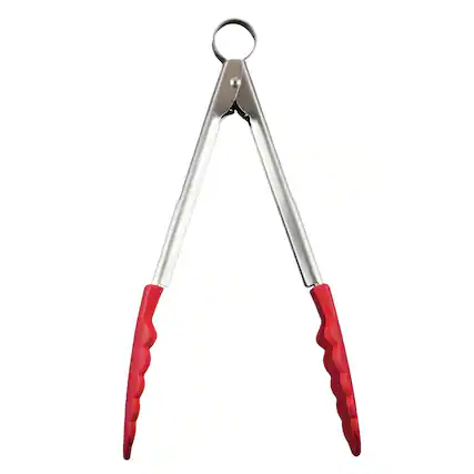 Front. Cuisipro - 9.5 Inch Silicone Locking Tongs, Red - Red.