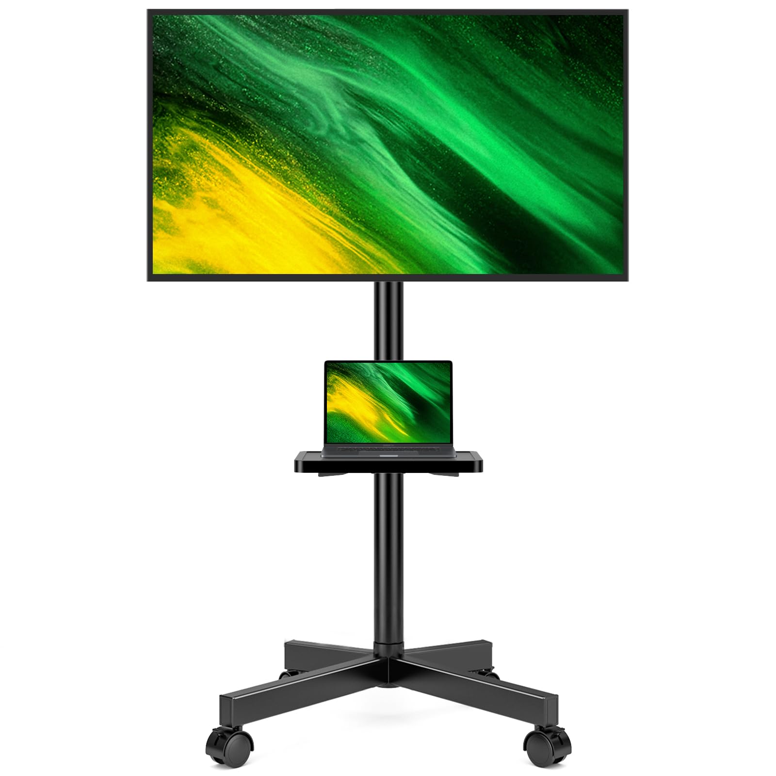 Front. ThinkLink Electronic - Universal Floor Stand Mount Degree Swivel Height Adjustable Space Saving Design Lcd Led Oled Tvs Shelves - 23"-60" FLOOR MOBILE TV STAND WITH WHEEL.